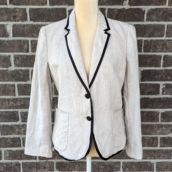 J. Crew Jackets & Blazers - J. Crew Schoolboy Tipped Linen Blazer